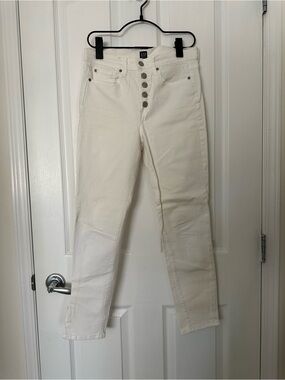 GAP Mid-Rise Button-Fly White Jeans